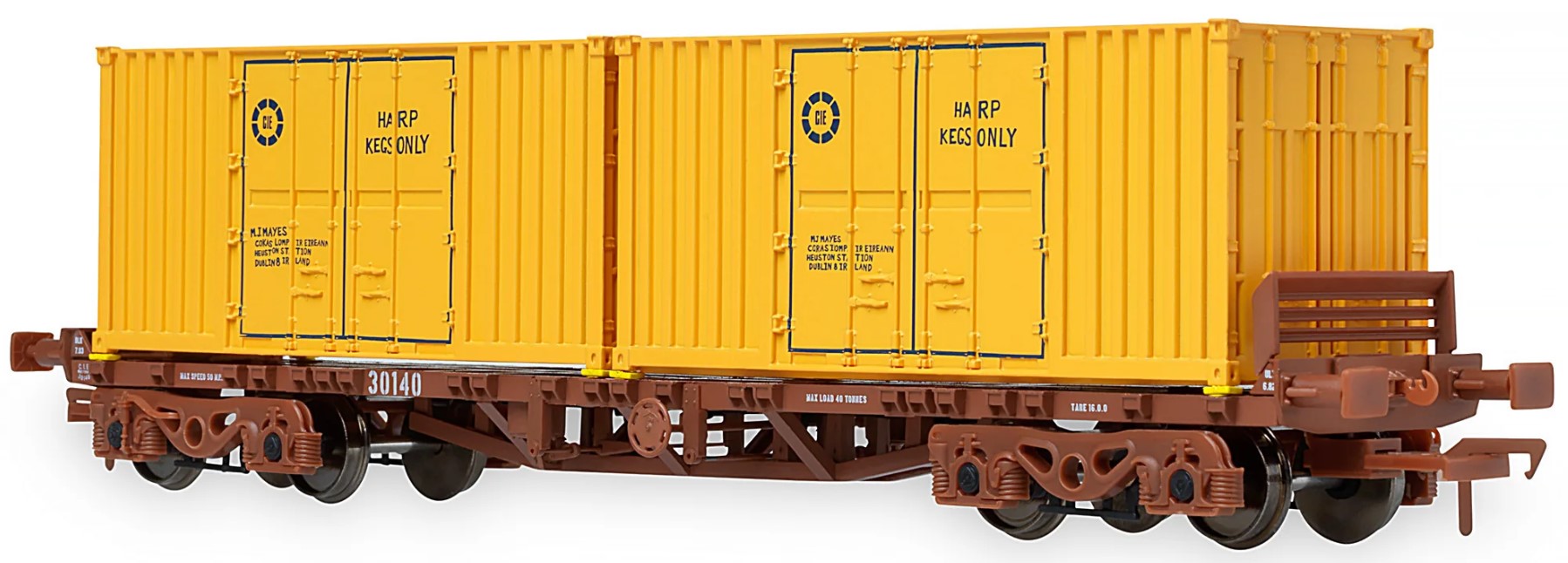 Irish Railway Models OO Gauge (1:76 Scale) 42ft container flats