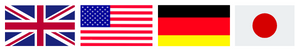 Uk, American, German and Japanese Flags