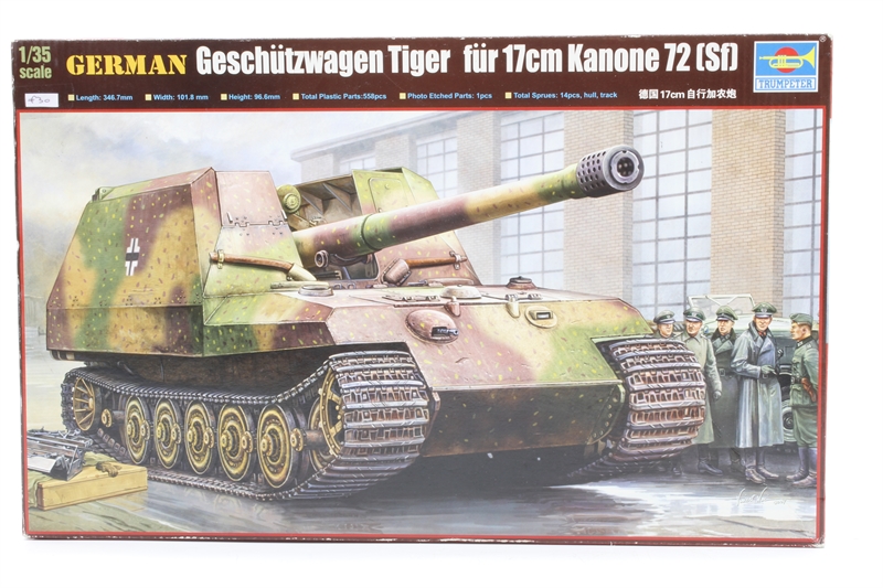 1:35 MODELLBAUSATZ TRUMPETER 00378 Geschützwagen Tiger für 17cm Kanone OVP EUR 40,00 - DE