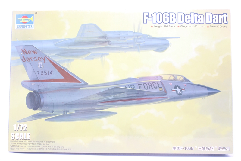 Maquette Plastique Trumpeter 1/72 F-106B Delta Dart - Réf. 01683, Neuf, Pour Modélistes 14+