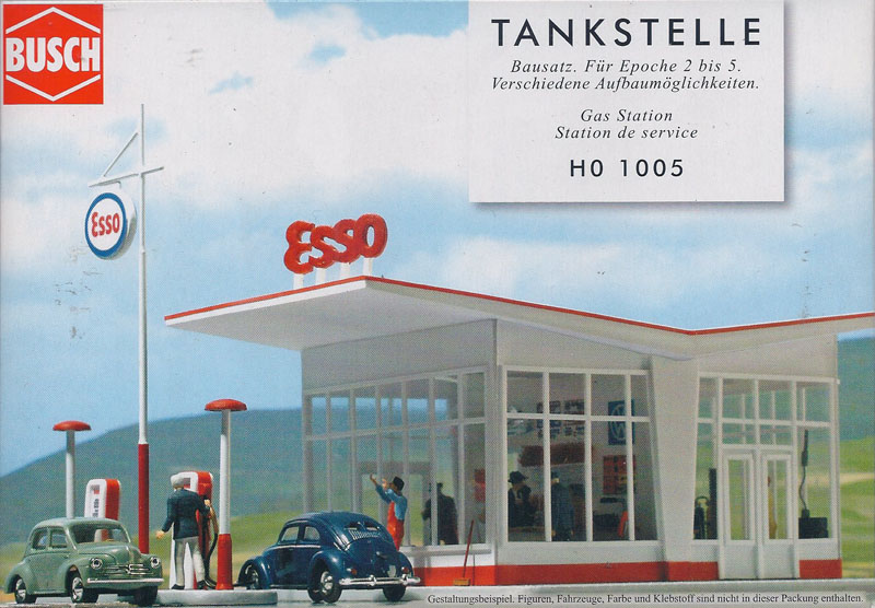 Busch Environnement Station Service Esso – Maquette Ferroviaire HO, Bâtiment H0, à Monter