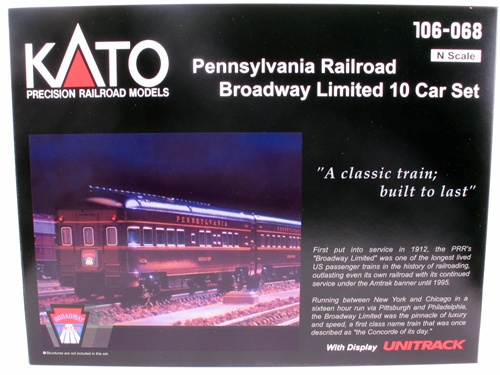 Kato 106-068 Pennsylvania Railroad Broadway Limited 10 Car Set