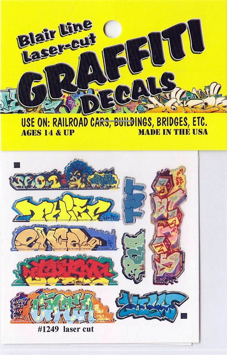 Tagger Decals Blair Line 1249BLN Mega Set Modern ''Tagger'' Graffiti Decals - #6 pkg(9)