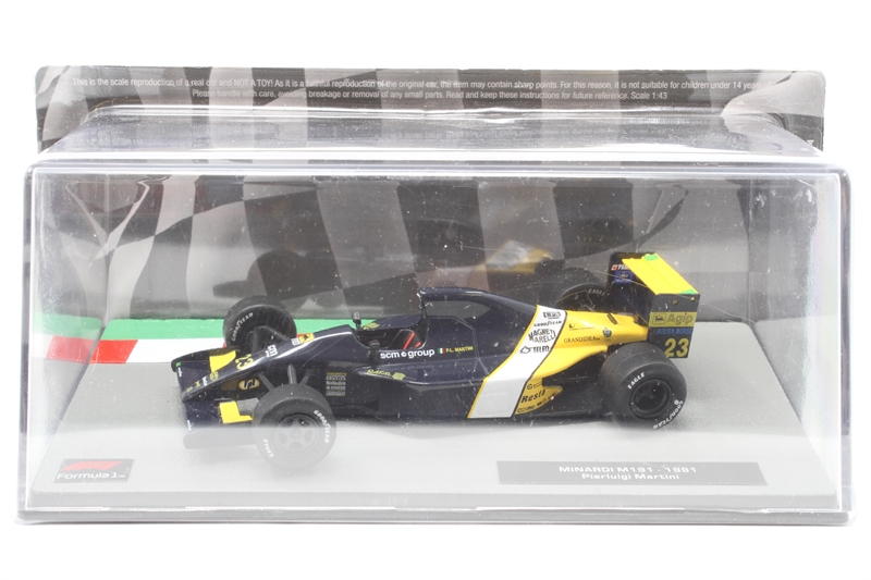 Miniature F1 Minardi M191 1991 (Pierluigi Martini) Au 1/24 - Modèle En Métal Sous Blister (blister Ridé)