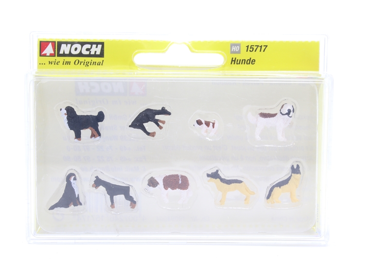 Noch 15717 - Figurines Chiens Multicolores Échelle HO Pour Maquette Figurines Chiens Noch