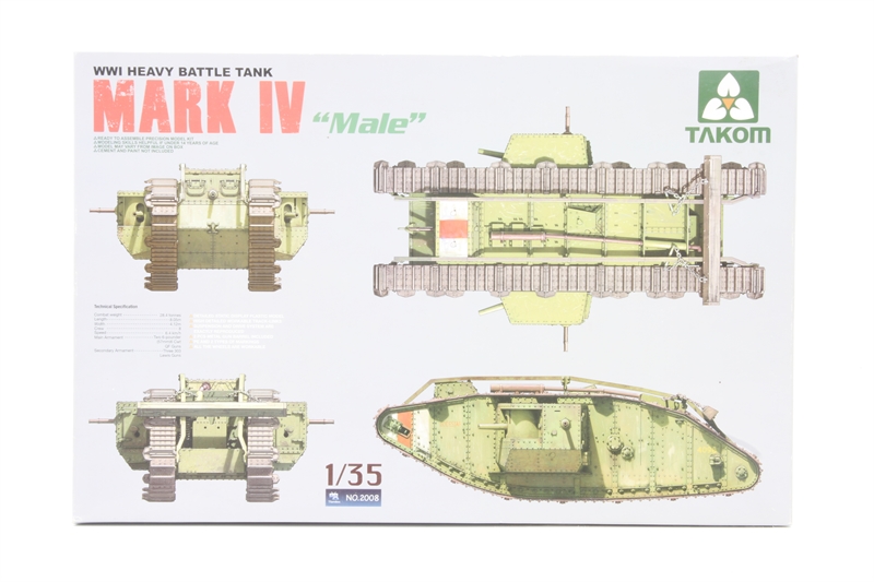 Takom 2008TAK WW1 Male Heavy Battle Tank Mk. IV