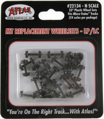 Atlas N Scale 33" Low Profile Plastic Wheelsets – 2025 Release, 22134