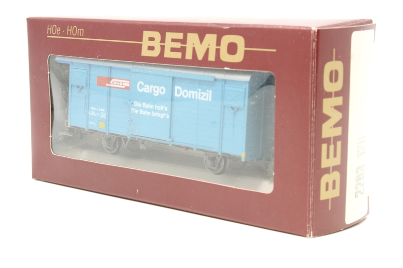 Wagon Couvert Modèle Réduit HOm 'Cargo Domicil' - Marque Bemo, échelle Gbk-v, Bon état