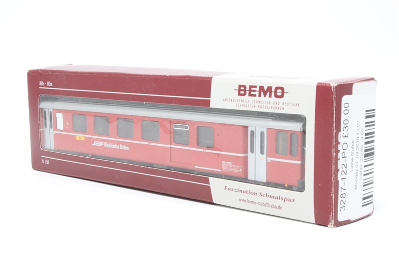 Wagon Bemo H0m 3233129 - Voiture RhB AB2 1419 (DC, Neuf)