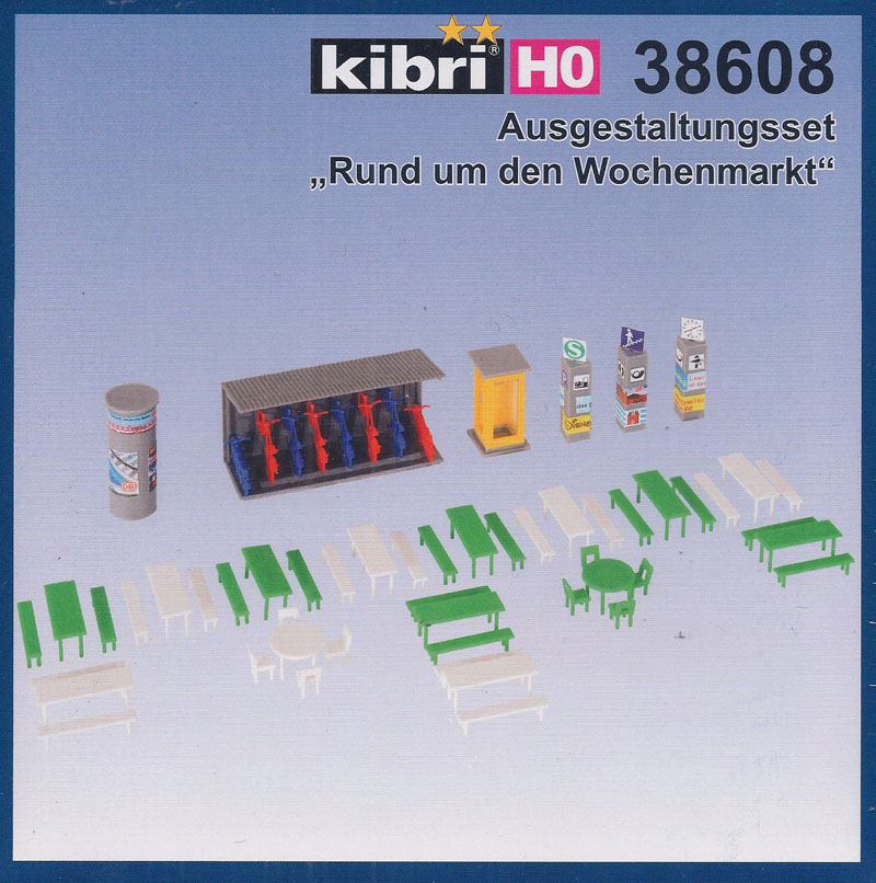 Kibri 38608KIB Accessories set around the weekly market HO scale