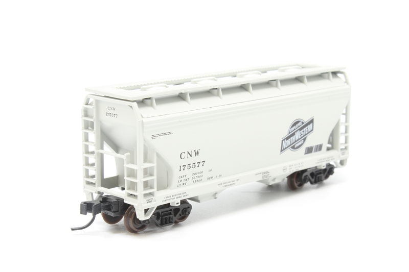 Wagon Trémie Chicago & North Western 3-Bay Centerflow MTH échelle O - Graffiti - Occasion