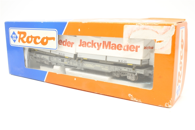 Wagon Roco HO 46371 Kangourou Hupac Jacky Maeder SBB CFF - état Neuf