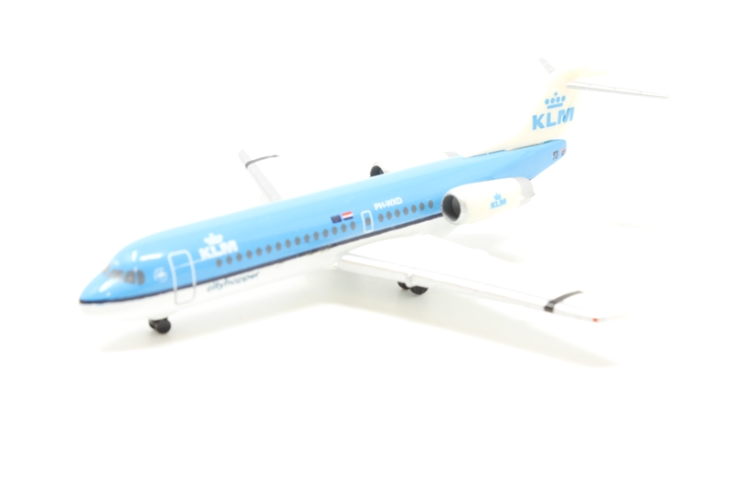 Herpa 509312 Fokker F-28-0070 KLM cityhopper PH-WXD 2003 - Hattons