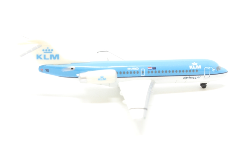 Herpa 509312 Fokker F-28-0070 KLM cityhopper PH-WXD 2003 - Hattons