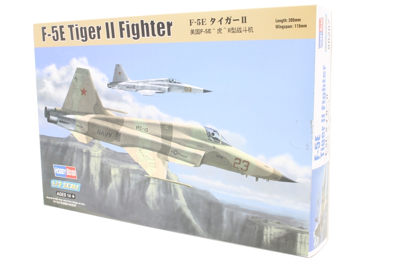 thumbnail image 2 of Hobbyboss 1/72 F-5E Tiger II Fighter Model Kit – Unassembled, Unpainted, Plastic Kit #80207 2 of 4