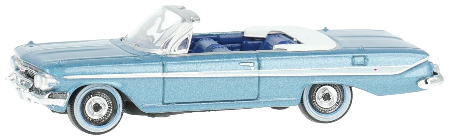 Oxford Diecast 87CI61006 Chevrolet Impala 1961 in Jewel blue u0026 white