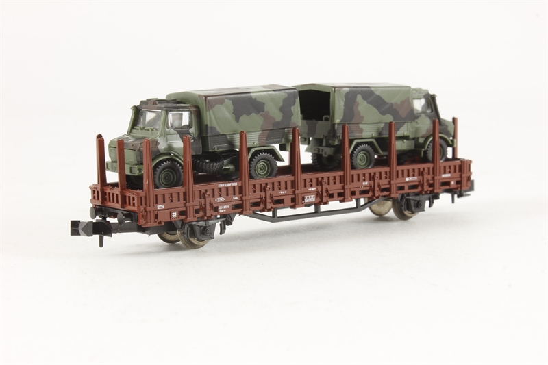 1921 / Roco Miniatur Modell Ho Wagon Bache Cargo + Camion Unimog