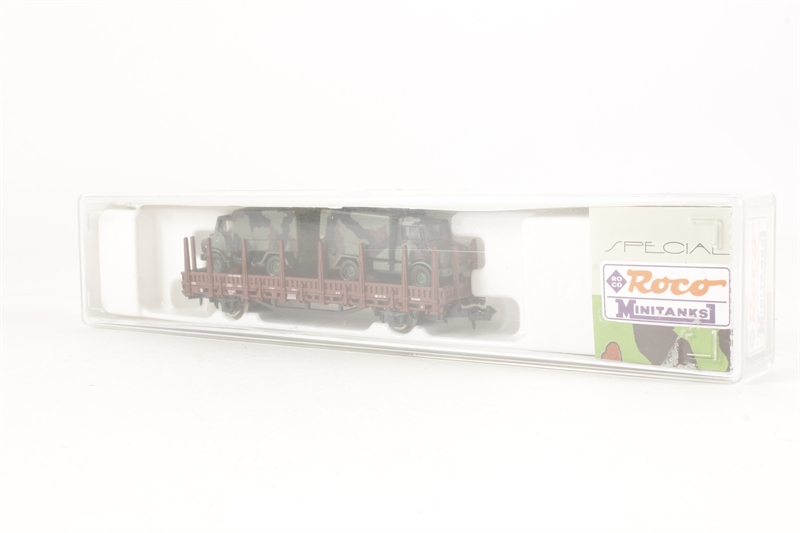 Wagon Roco HO 1/87 Bâché Cargo + Camion Unimog - Autriche - Occasion - 1921