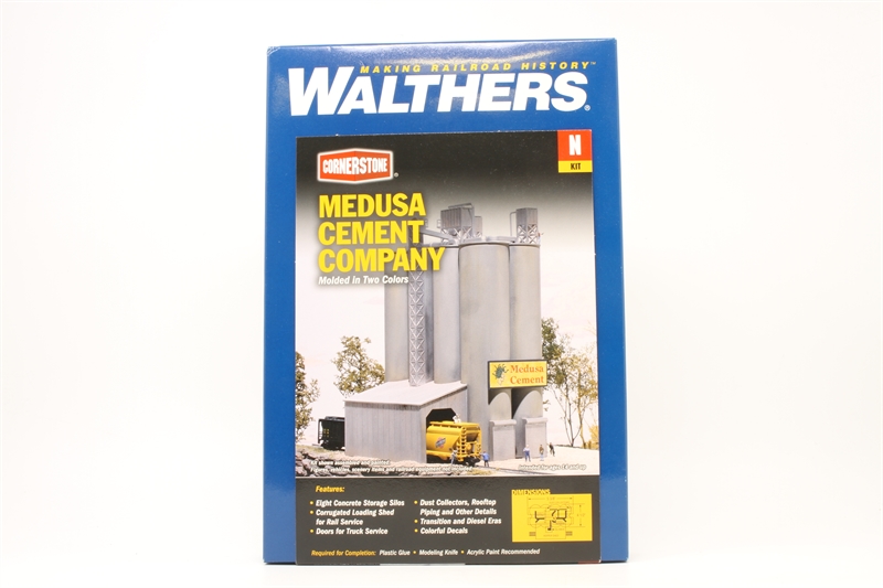Walthers HO Scale Cornerstone Medusa Cement Company 933-3019 - Maquette Bâtiment Industriel