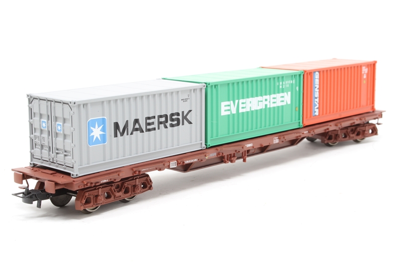 ELECTROTREN 1004 wagon plat chargé de 3 citernes SEMAT RENFE BO