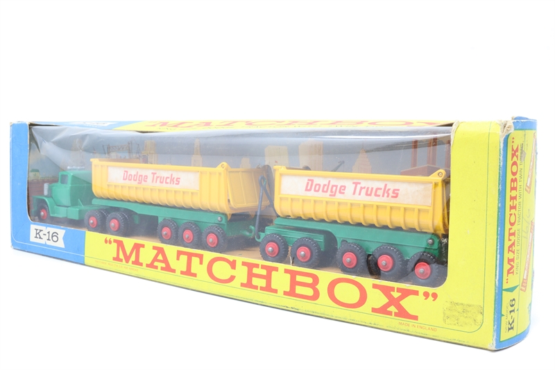 Matchbox K-16MAT Dodge tractor with twin tipper trailers - Hattons