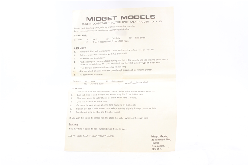 Austin Loadstar Diecast Model Midget Models Kit15 Austin Loadstar and trailer kit - Hattons