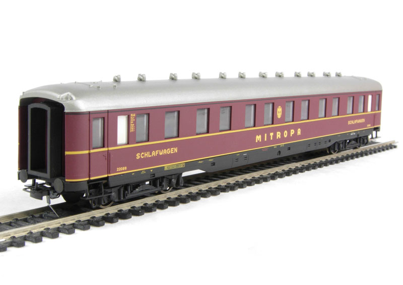 Liliput HO L383703 - Voiture Lit Mitropa N°22073 - Modélisme Ferroviaire - Occasion - Rouge