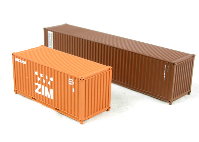 Container Dappa Dapol NB063 1 x 20ft and 1 x 40ft containers for FEA spine wagon - Hattons