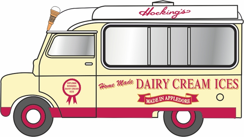 Oxford Diecast 1:76 Bedford CA Ice Cream Van - Hockings Branded OO Gauge Model