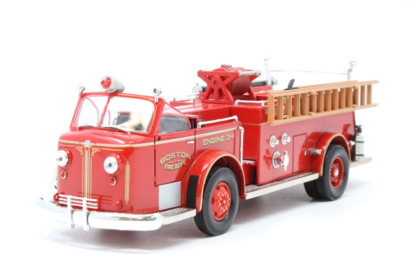 Miniature Corgi 1/50 - Camion Pompier American LaFrance - Denver - Blanc - Neuf