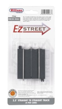 00263 EZ Street 2.5'' Straight To Straight Track Connector/4cd