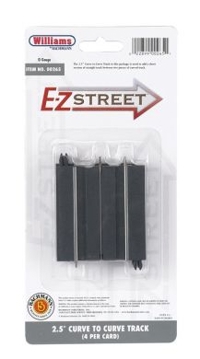 00265 EZ Street 2.5'' Curved To Curved Track Connector/4cd