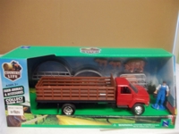 04086A Country Life Pig Transport Playset, Red Stakebed Truck and Accessories