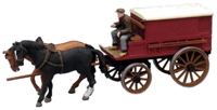 10.277 Enclosed Farm Wagon with Two-Horse Hitch Resin Kit (Unpainted)