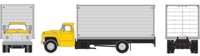 10059 Ford F850 Box Van in yellow