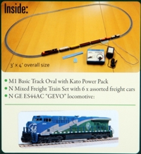 106-0025 GE ES44AC GEVO and Mixed Freight Starter Set of the GE Demonstrator