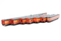106-060 Smoothside Various of the Southern Pacific - red, black, and orange 10-Car Set
