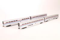 106-3501 Superliner of Amtrak - silver with red, white & blue stripes 4-Car Set