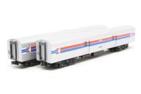 106-3512 ACF lightweight baggage of Amtrak - silver, red, blue and white 1075, 1076