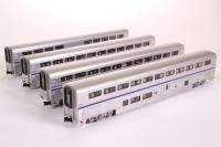 106-3515 Superliner cars of Amtrak - red, blue and silver 4-Car Set