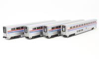 106-3517 Superliner cars of Amtrak - silver, red, white and blue 4-Car Set