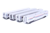 106-3522 Corrugated of Amtrak - silver, red and blue 4-Car Set