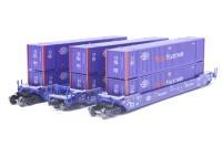 106-6117 Articulated well MAXI-IV container car of the Pacer StackTrain - blue with white lettering 6300