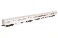 Lightweight corrugated cafe and baggage of Amtrak - silver, red, white and blue 28015, 1221