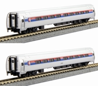Amfleet I coach of Amtrak - silver, blue and red 21226, 21234 (with lighting)