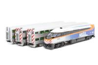 106-8701 MP36PH  Gallery Bi-Level 4-Car Commuter Train in Chicago METRA livery