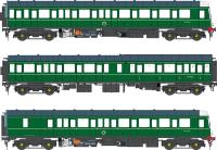 Class 117 3-car DMU in BR green with speed whiskers
