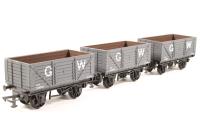 Pack of Three 7-Plank Wagons in GW Dark Grey