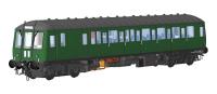 Class 122 single car DMU W55005 in BR green with small yellow panels