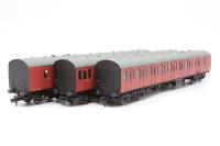 12497 Suburban Coach set - Contains x2 brake second and x1 open second coaches in Crimson